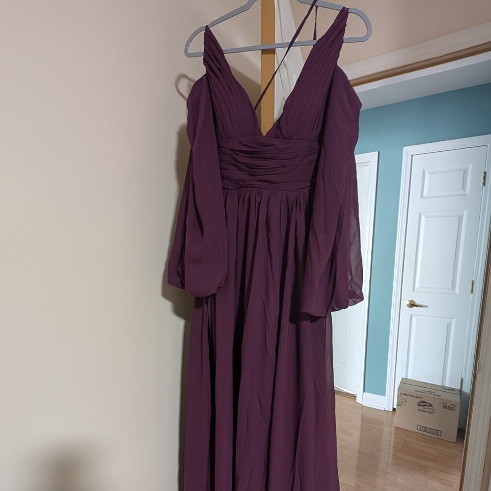 Plum A Line Off the Shoulder Prom dress New With Tags!